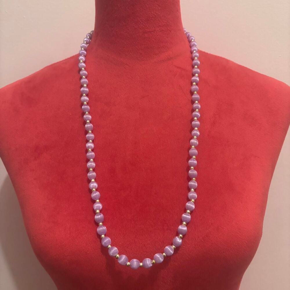 1970s purple and gold beaded